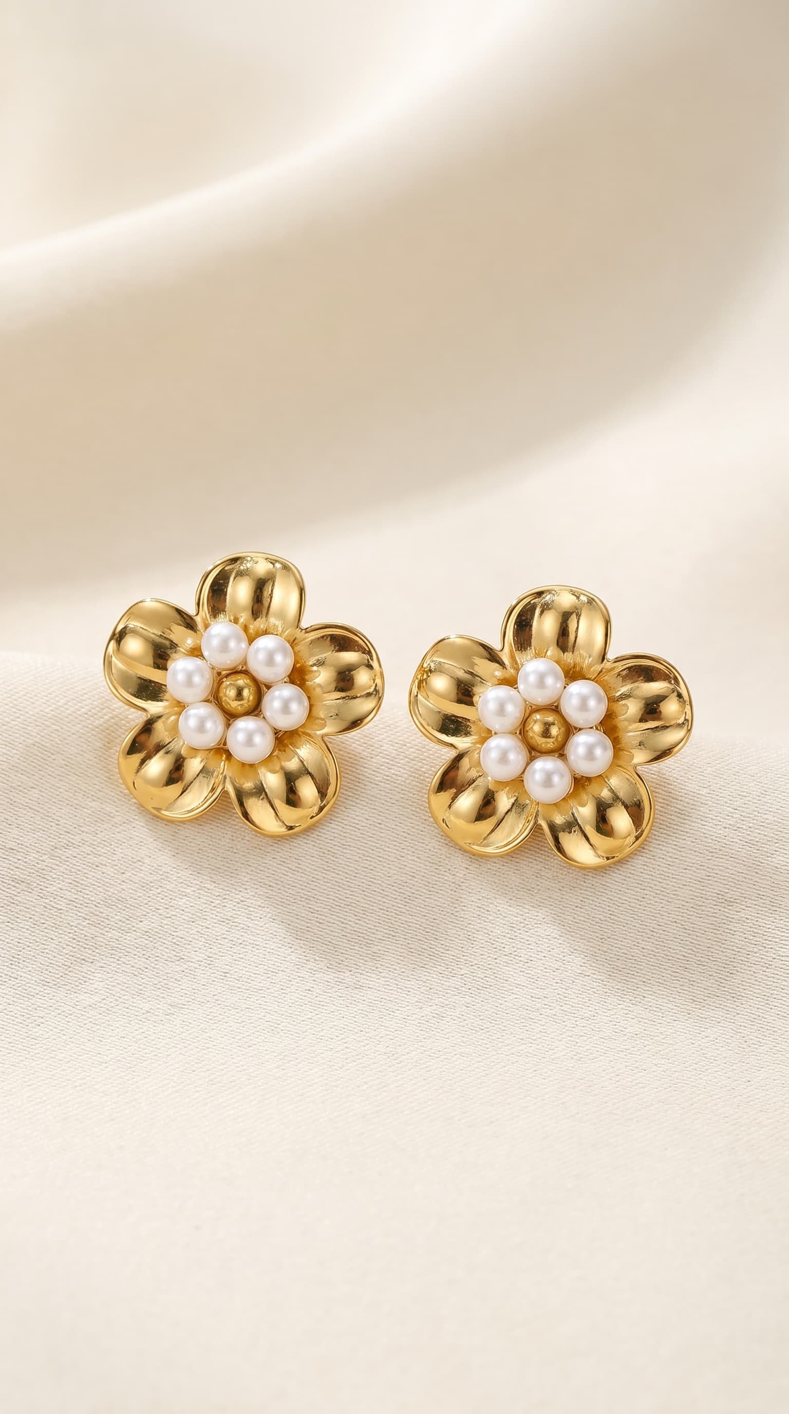 Boucles d'oreilles "Floria" — boucles d'oreilles — acier inoxydable — Orevia Paris — bijou livraison Maroc