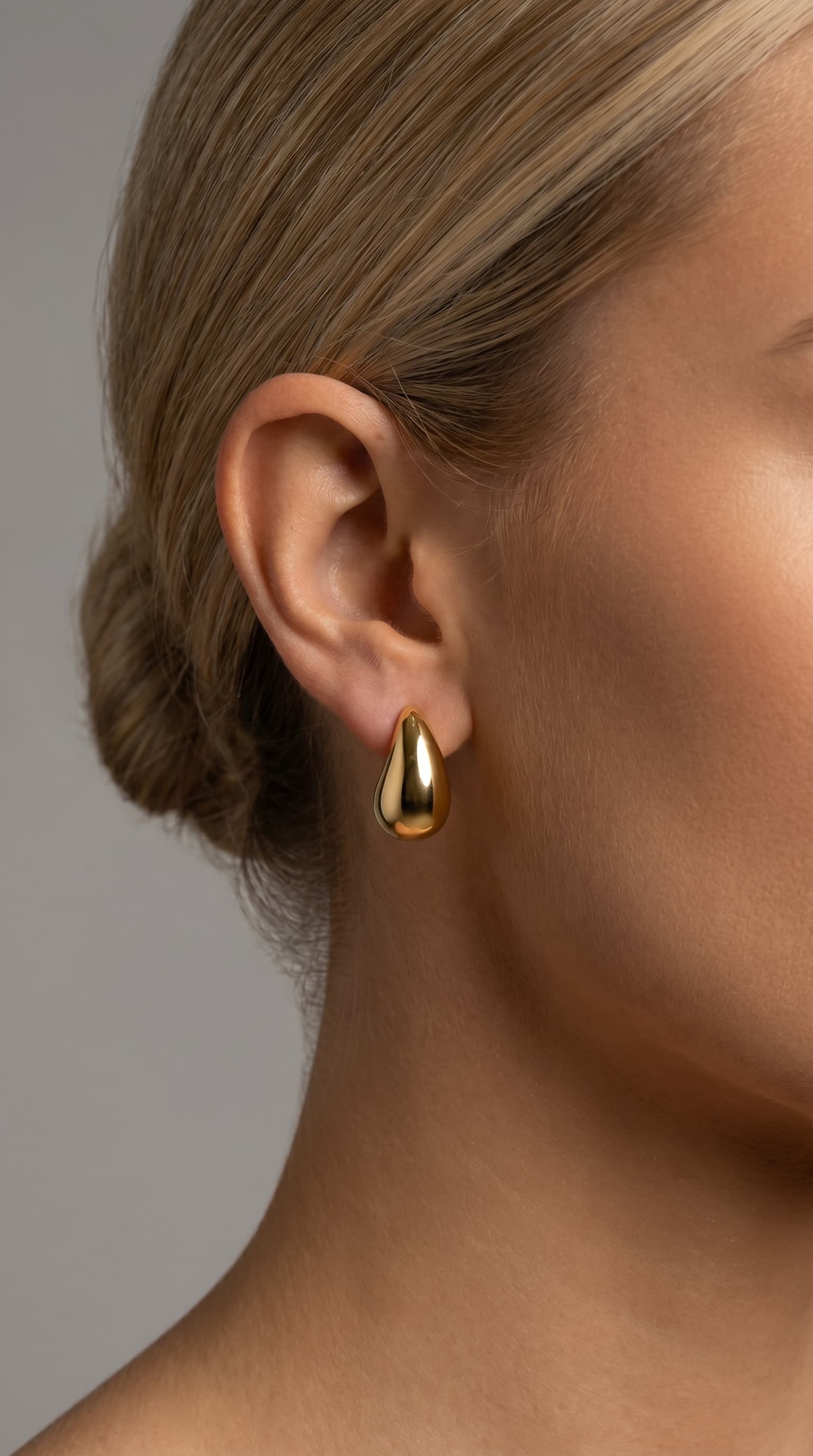 Boucles d'oreilles Goutte d'Or hypoallergéniques en acier 316L plaqué or — Orevia Paris